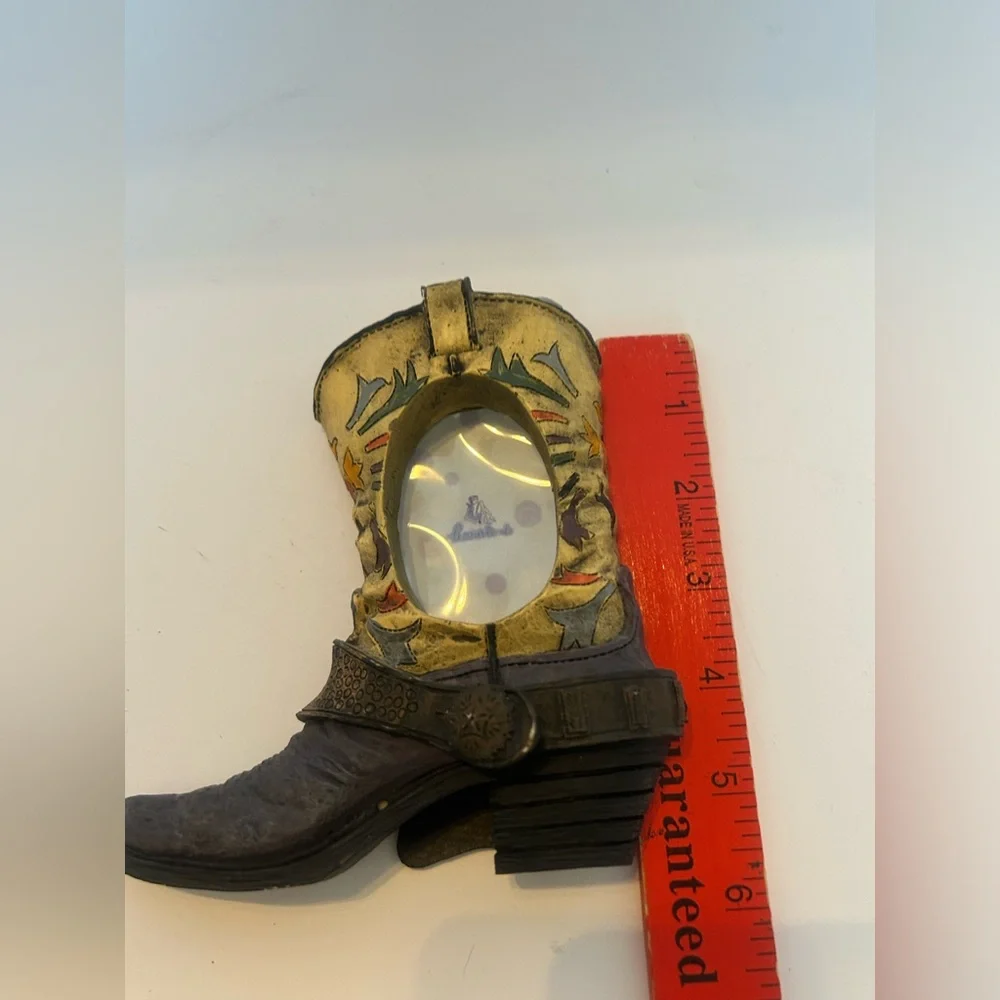 Western Cowboy Boot Free-standing Small Picture‎ Frame 2.5